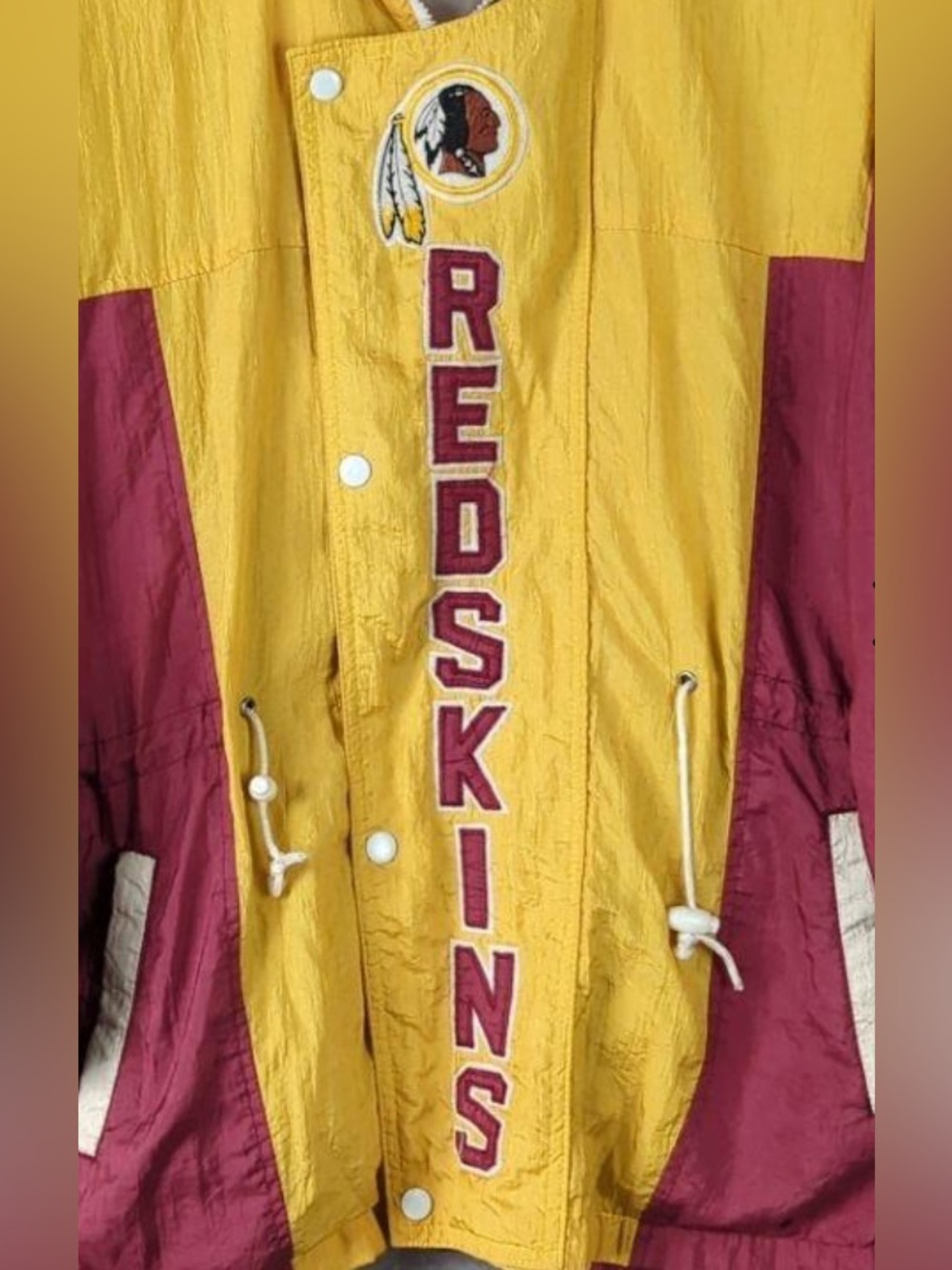 Vintage Washington Redskins NFL Men's Full-Zip Snap Windbreaker Jacket Large